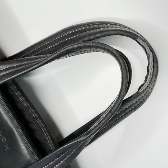 COACH F70707 Lexington Smooth Black Leather Office Commuter Briefcase Laptop Bag - Picture 14 of 16